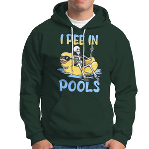 Swimming Skeleton Hoodie I Pee In Pools Funny Pool Lovers Sarcastic Sayings Summer TS02 Printyourwear