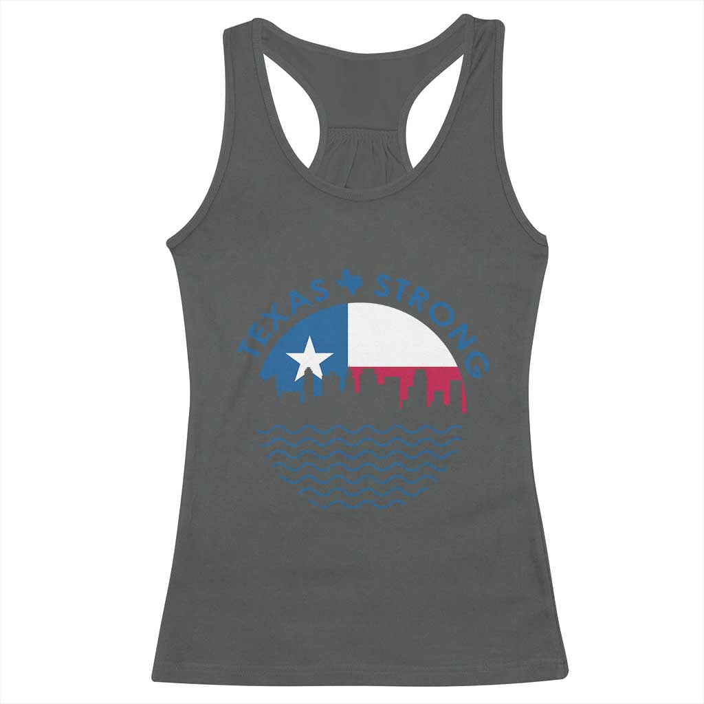Strong Texas Racerback Tank Top Retro Flag Resilient Texans Pride TS02 Dark Heather Print Your Wear
