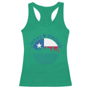 Strong Texas Racerback Tank Top Retro Flag Resilient Texans Pride TS02 Irish Green Print Your Wear