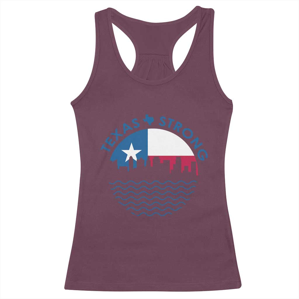Strong Texas Racerback Tank Top Retro Flag Resilient Texans Pride TS02 Maroon Print Your Wear