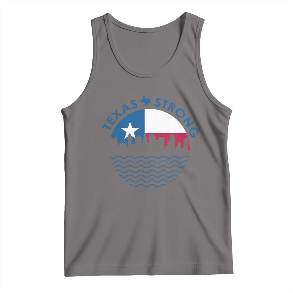 Strong Texas Tank Top Retro Flag Resilient Texans Pride TS02 Deep Heather Print Your Wear