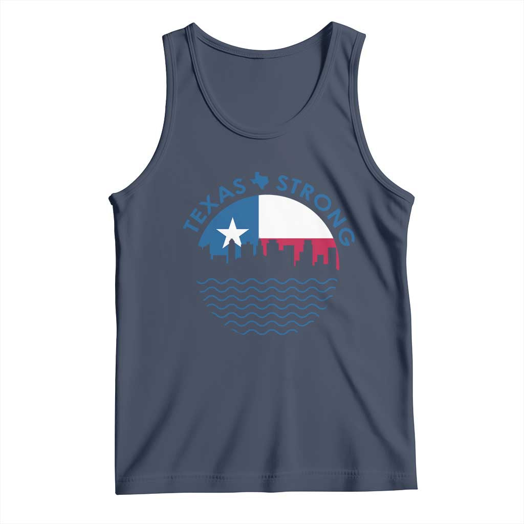 Strong Texas Tank Top Retro Flag Resilient Texans Pride TS02 Navy Print Your Wear