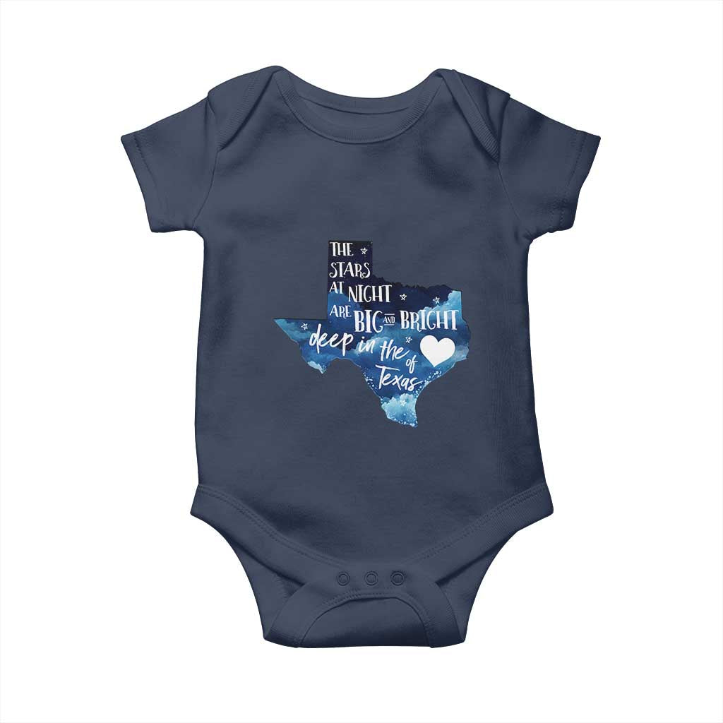 Texas Pride Baby Onesie The Stars at Night Are Big and Bright TS02 Navy Print Your Wear