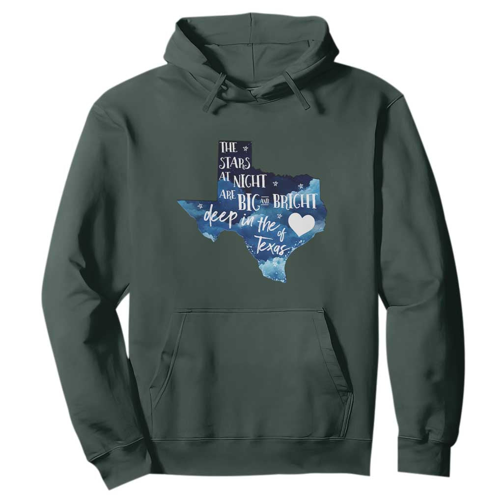Texas Pride Hoodie The Stars at Night Are Big and Bright TS02 Dark Forest Green Print Your Wear