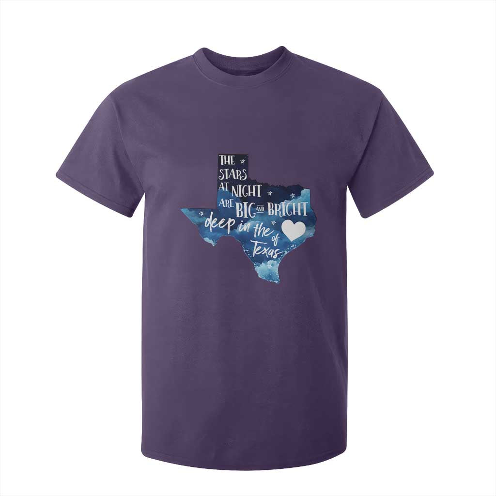 Texas Pride T Shirt For Kid The Stars at Night Are Big and Bright TS02 Purple Print Your Wear