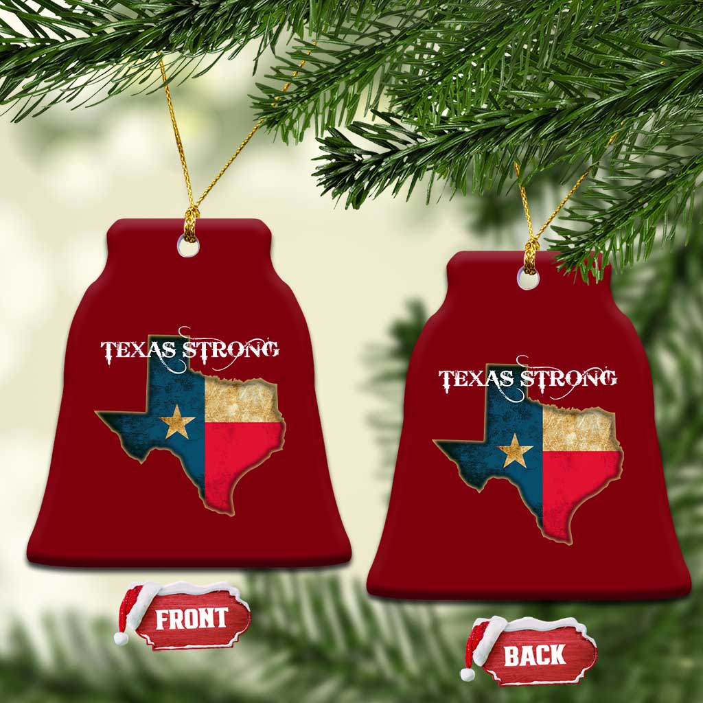 Strong Texas Ceramic Ornament Retro Lone Star State Pride Distressed Flag TS02 Print Your Wear
