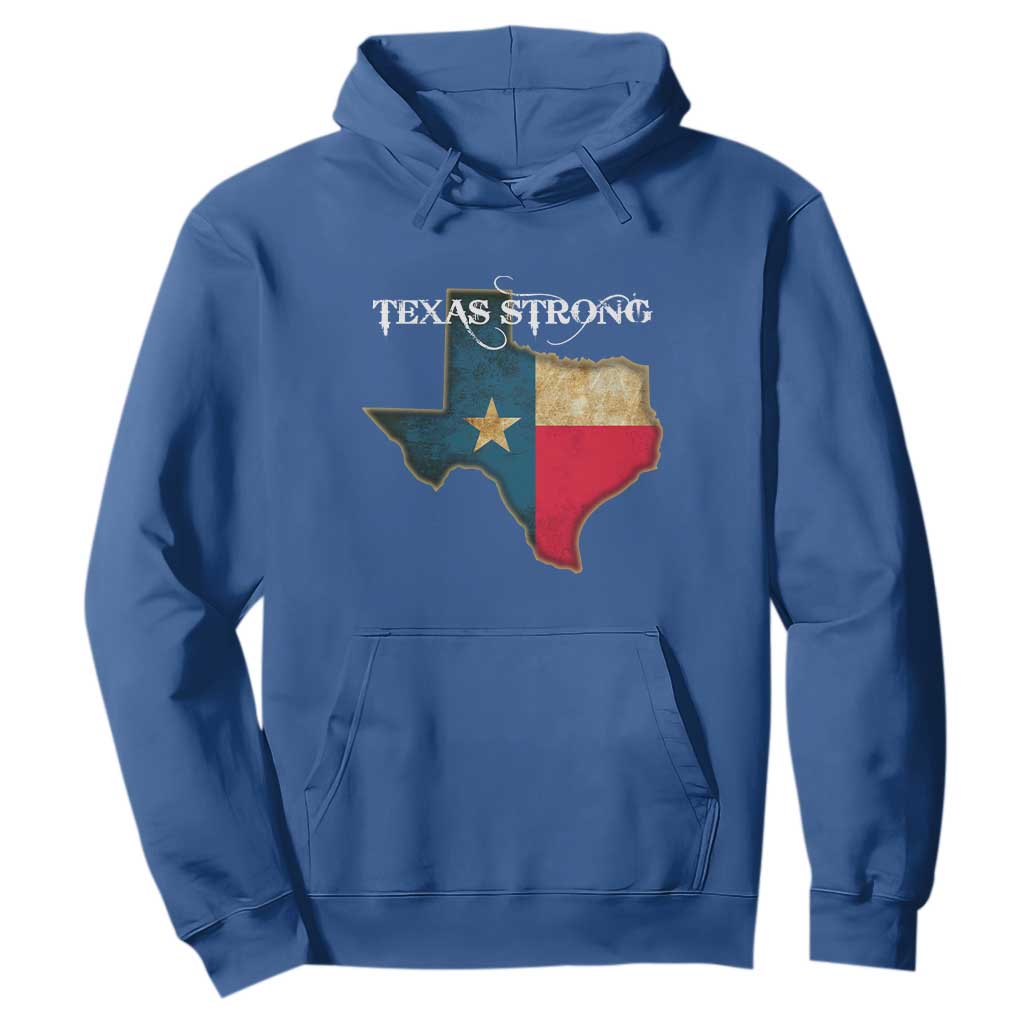 Strong Texas Hoodie Retro Lone Star State Pride Distressed Flag TS02 Royal Blue Print Your Wear