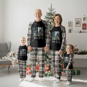 Retro Strong Texas Plaid Pajama Set Bluebonnets Longhorn Cowboy Western Pride TS02 Christmas Plaid Print Your Wear