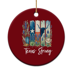 Retro Strong Texas Ceramic Ornament Bluebonnets Longhorn Cowboy Western Pride TS02 1pc Red Print Your Wear