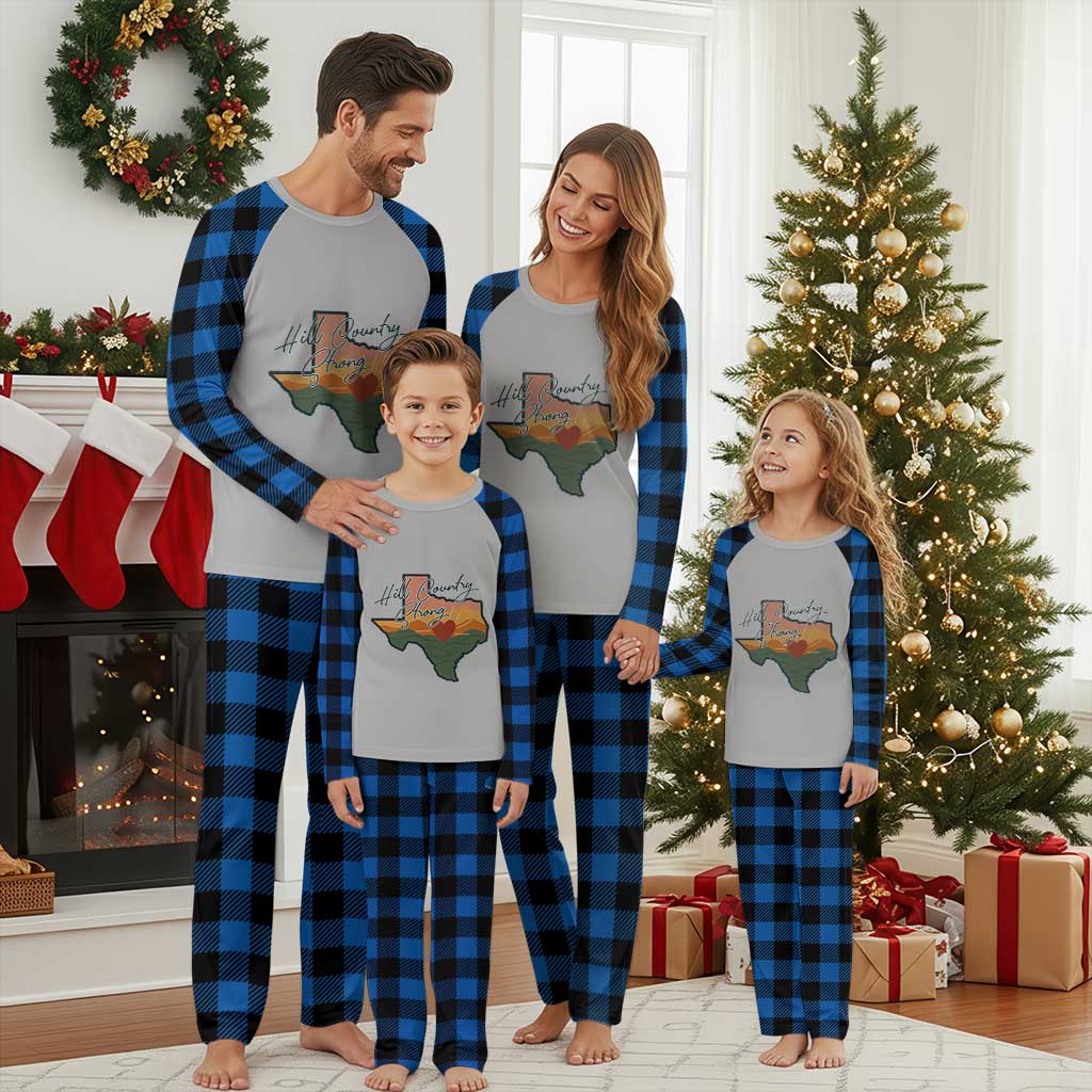 Hill Country Strong Plaid Pajama Set Texas Pride for Resilient Texans Retro TS02 Blue Plaid Print Your Wear