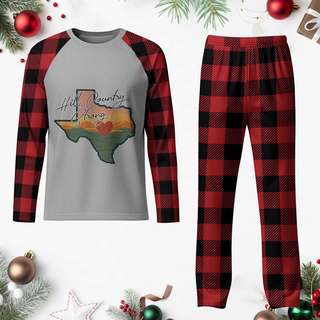 Hill Country Strong Plaid Pajama Set Texas Pride for Resilient Texans Retro TS02 Buffalo Plaid Print Your Wear