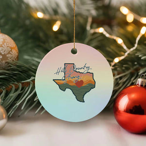 Hill Country Strong Ceramic Ornament Texas Pride for Resilient Texans Retro TS02 1pc Pastel Print Your Wear