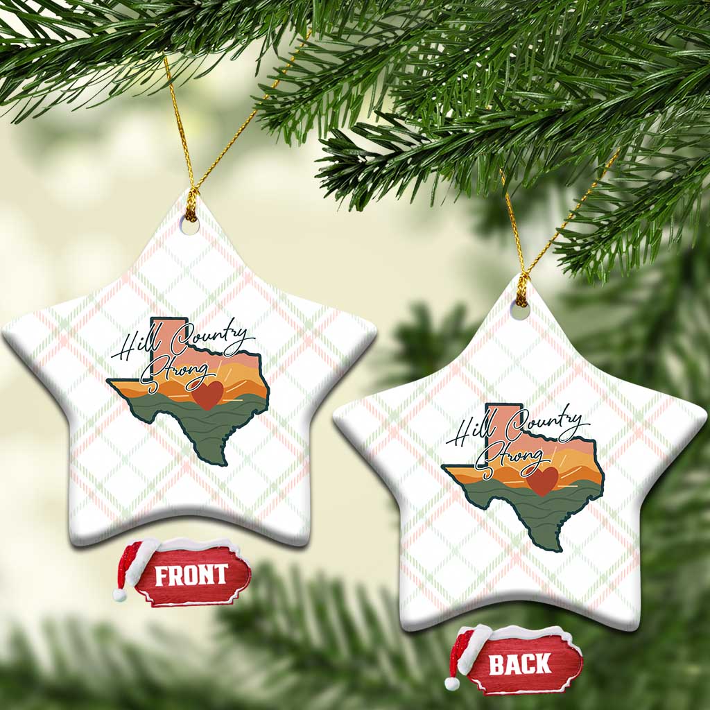Hill Country Strong Ceramic Ornament Texas Pride for Resilient Texans Retro TS02 Print Your Wear