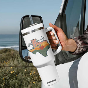 Hill Country Strong Tumbler With Handle Texas Pride for Resilient Texans Retro TS02 Print Your Wear