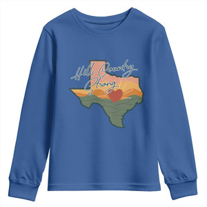 Hill Country Strong Youth Sweatshirt Texas Pride for Resilient Texans Retro TS02 Royal Blue Print Your Wear