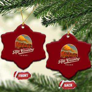 Hill Country Strong Ceramic Ornament Texas Support Retro Enchanted Rock TS02 Print Your Wear