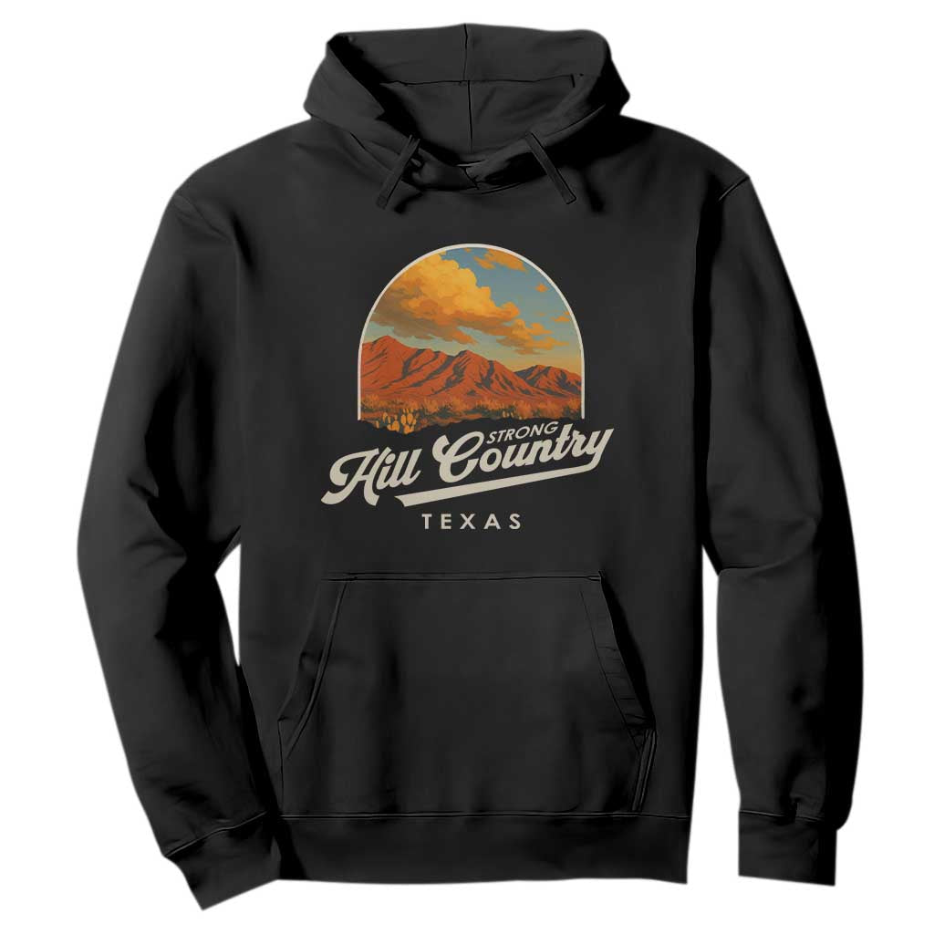 Hill Country Strong Hoodie Texas Support Retro Enchanted Rock TS02 Black Print Your Wear