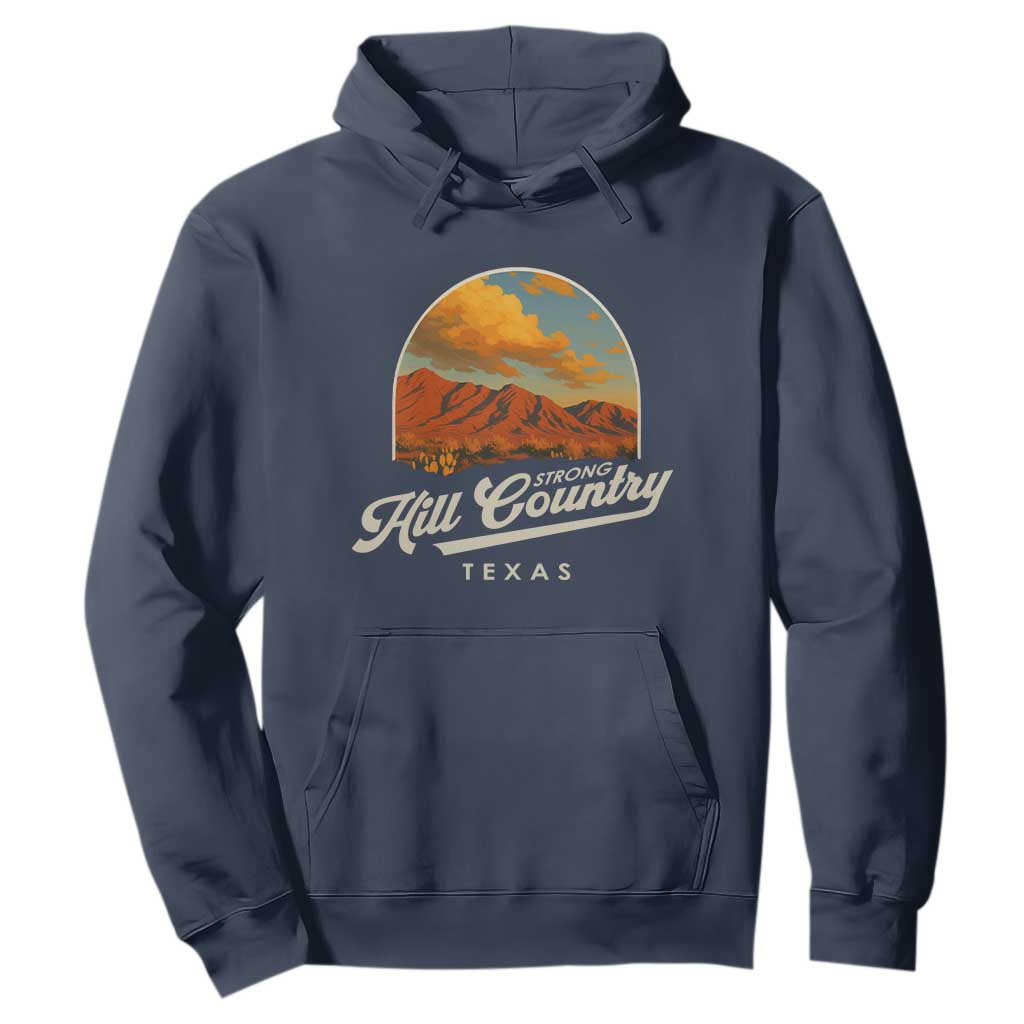 Hill Country Strong Hoodie Texas Support Retro Enchanted Rock TS02 Navy Print Your Wear