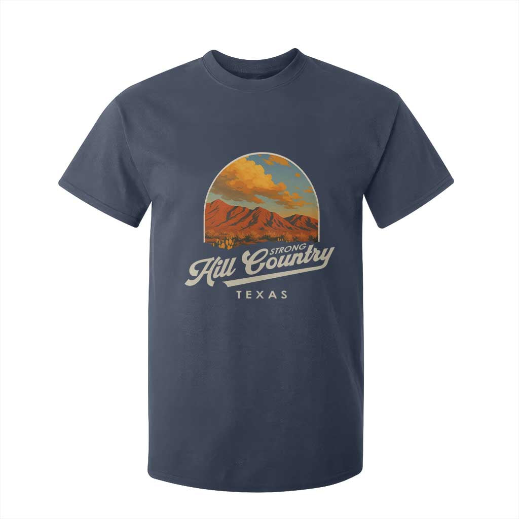 Hill Country Strong T Shirt For Kid Texas Support Retro Enchanted Rock TS02 Navy Print Your Wear
