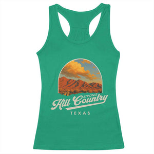 Hill Country Strong Racerback Tank Top Texas Support Retro Enchanted Rock TS02 Irish Green Print Your Wear