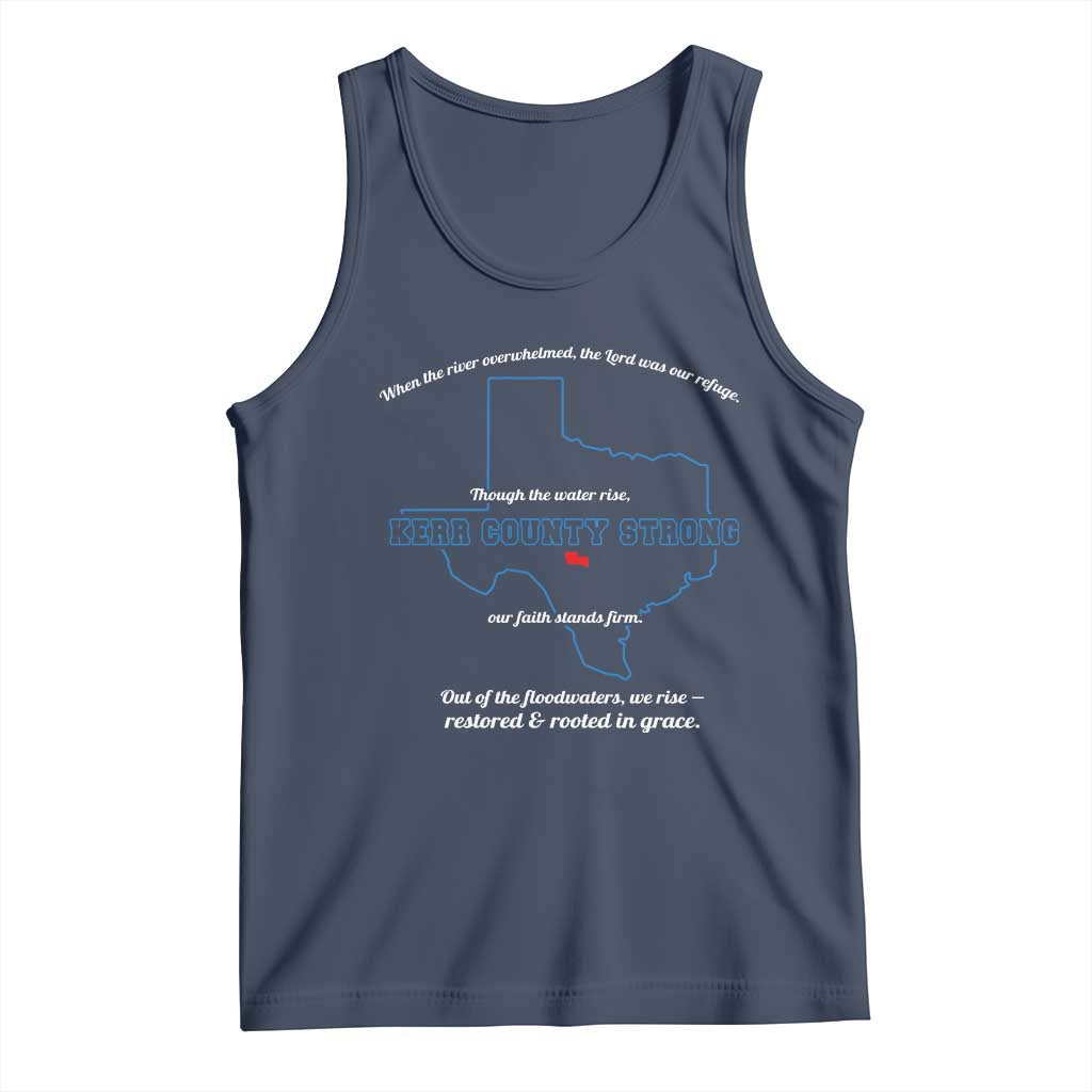 Kerr County Strong Christian Tank Top Texas Faith Hope Resilient Texans TS02 Navy Print Your Wear