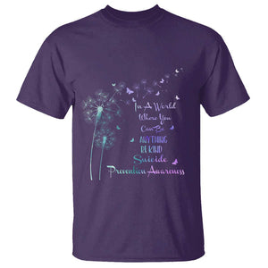 Suicide Prevention Awareness Support Dandelions Be Kind T Shirt TS02 Purple Printyourwear