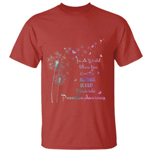 Suicide Prevention Awareness Support Dandelions Be Kind T Shirt TS02 Red Printyourwear