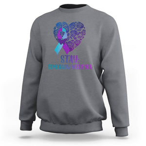 Suicide Prevention Awareness Sweatshirt Stay Mental Health Suicide Prevention Support Semicolon TS02 Charcoal Print Your Wear