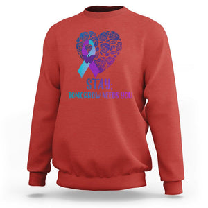 Suicide Prevention Awareness Sweatshirt Stay Mental Health Suicide Prevention Support Semicolon TS02 Red Print Your Wear