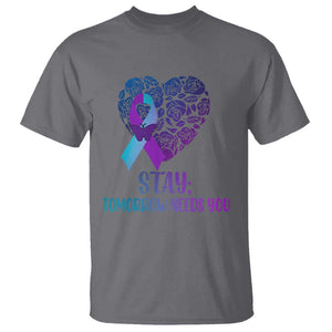 Suicide Prevention Awareness T Shirt Stay Mental Health Suicide Prevention Support Semicolon TS02 Charcoal Printyourwear