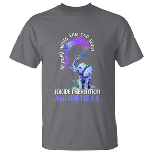 Suicide Prevention Awareness T Shirt No Story Should End Teal Purple Ribbon Suicide Prevention TS02 Charcoal Printyourwear