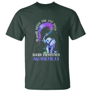 Suicide Prevention Awareness T Shirt No Story Should End Teal Purple Ribbon Suicide Prevention TS02 Dark Forest Green Printyourwear