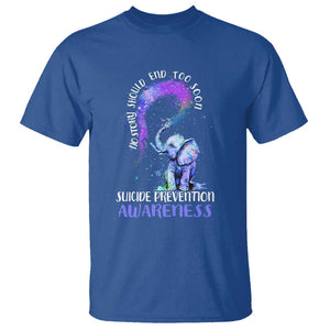 Suicide Prevention Awareness T Shirt No Story Should End Teal Purple Ribbon Suicide Prevention TS02 Royal Blue Printyourwear