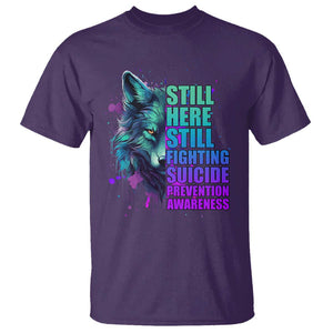 Wolf Still Here Still Fighting Suicide Prevention Awareness T Shirt TS02 Purple Printyourwear