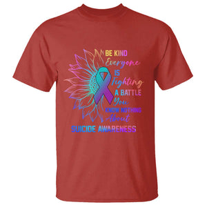 Suicide Prevention Awareness T Shirt Be Kind Everyone Is Fighting A Battle Suicide Awareness TS02 Red Printyourwear