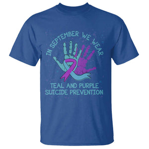 Suicide Prevention Awareness T Shirt In September We Wear Teal Purple Ribbon Suicide Awareness TS02 Royal Blue Printyourwear