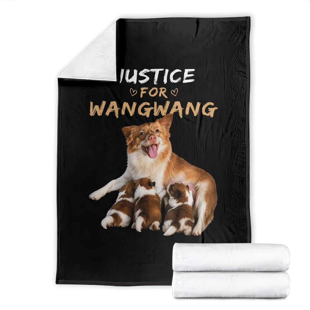 Justice For Wangwang Mother Dog Newborn Puppies Throw Blanket Animal Rights Awareness Graphic TS02 Black Print Your Wear