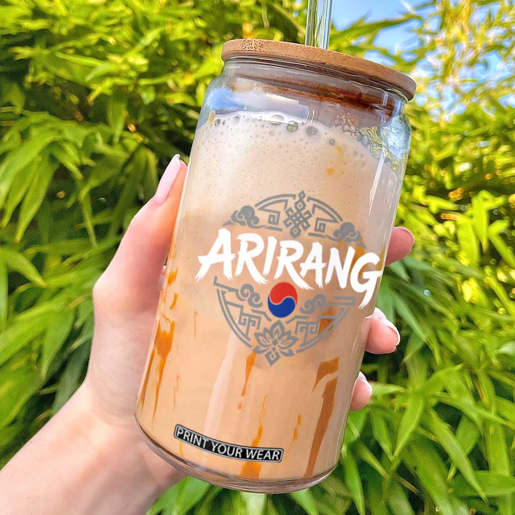 Traditional Arirang Korean Heritage Taeguk Folk Culture Emblem Graphic Glass Can