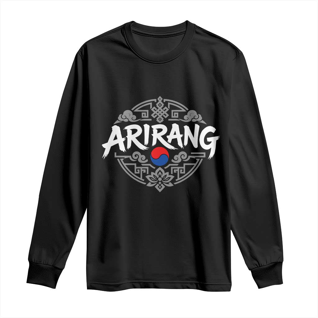 Traditional Arirang Korean Heritage Taeguk Folk Culture Emblem Graphic Long Sleeve Shirt