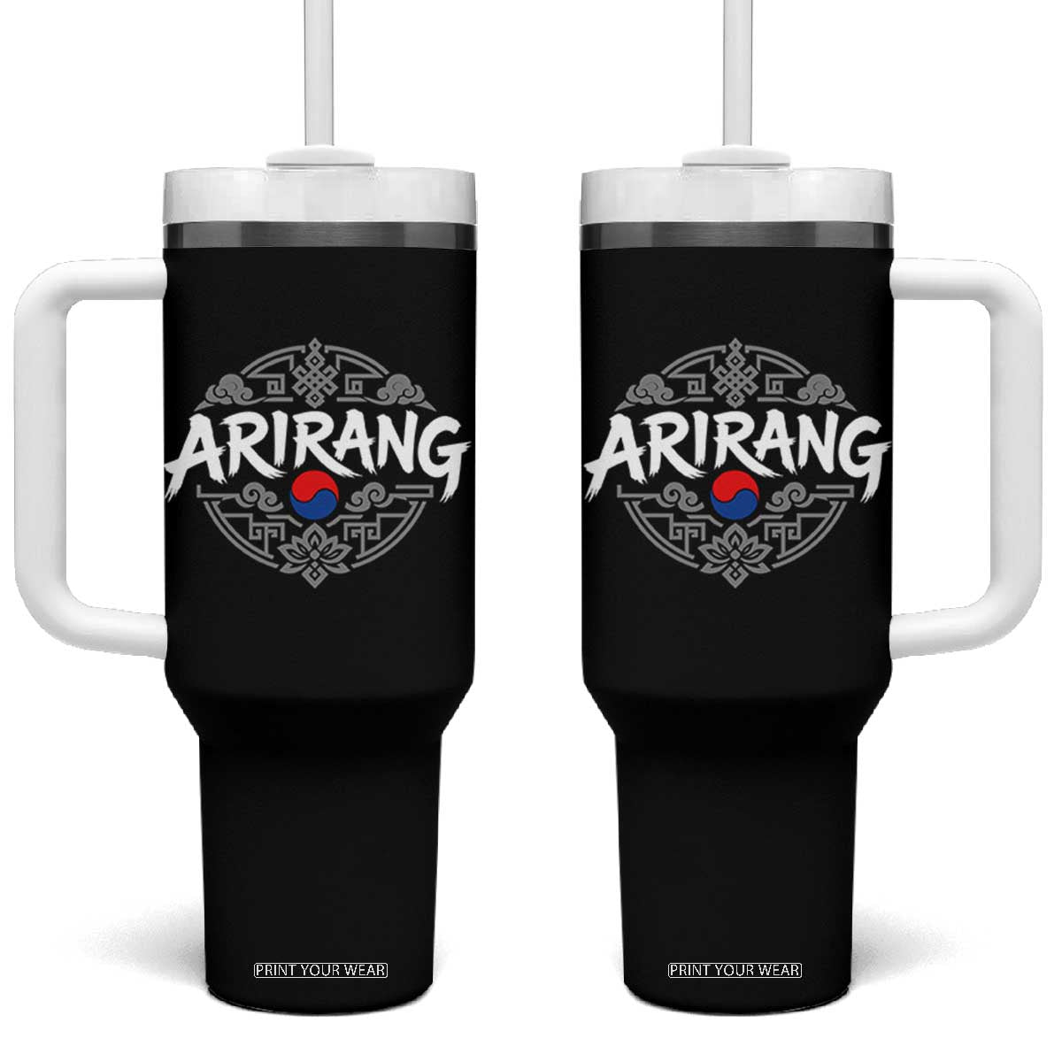Traditional Arirang Korean Heritage Taeguk Folk Culture Emblem Graphic Tumbler With Handle
