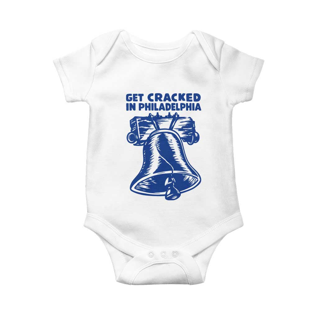 Get Cracked In Philadelphia Liberty Bell Graphic Baby Onesie Funny Philly Party Travel Souvenir