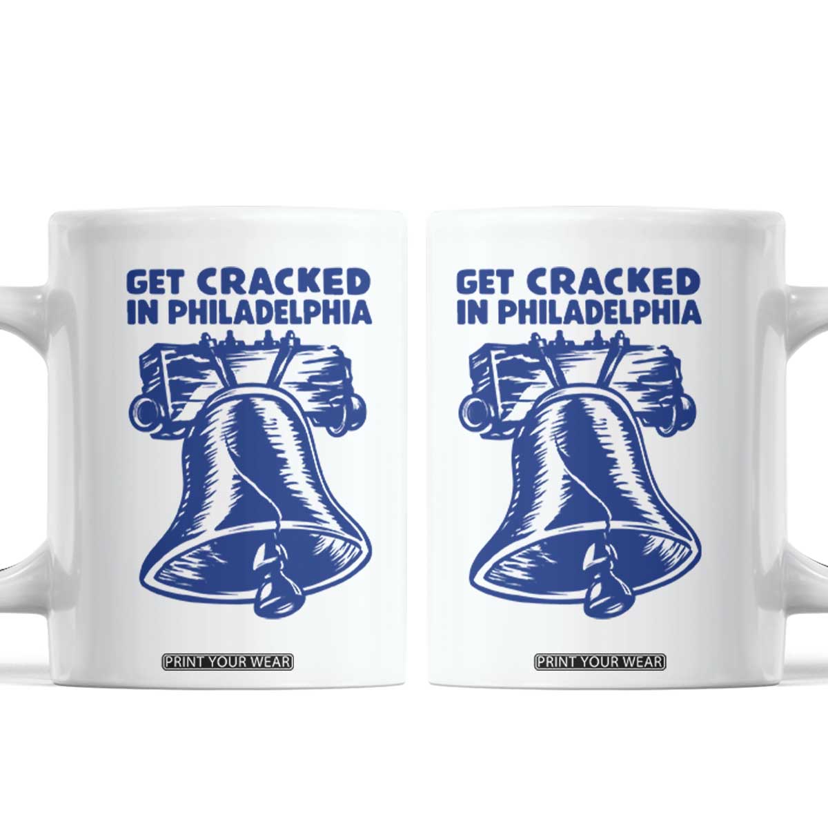 Get Cracked In Philadelphia Liberty Bell Graphic Coffee Mug Funny Philly Party Travel Souvenir