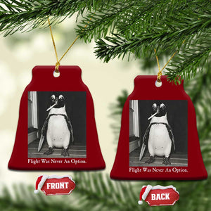 Flight Was Never An Option Penguin Knife Cigarette Graphic Ceramic Ornament Funny Absurdist Meme