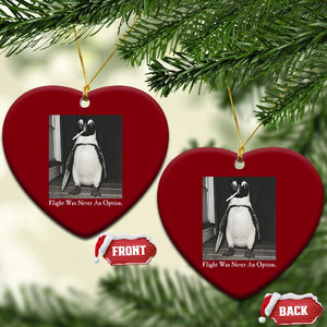 Flight Was Never An Option Penguin Knife Cigarette Graphic Ceramic Ornament Funny Absurdist Meme