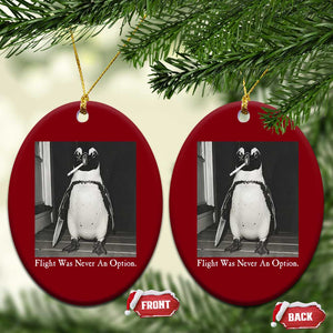 Flight Was Never An Option Penguin Knife Cigarette Graphic Ceramic Ornament Funny Absurdist Meme