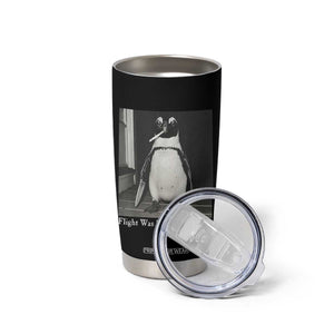 Flight Was Never An Option Penguin Knife Cigarette Graphic Tumbler Cup Funny Absurdist Meme