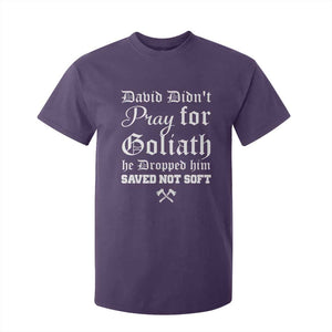 Bold Christian Warrior Faith T Shirt For Kid David Didnt Pray For Goliath He Dropped Him Saved Not Sof