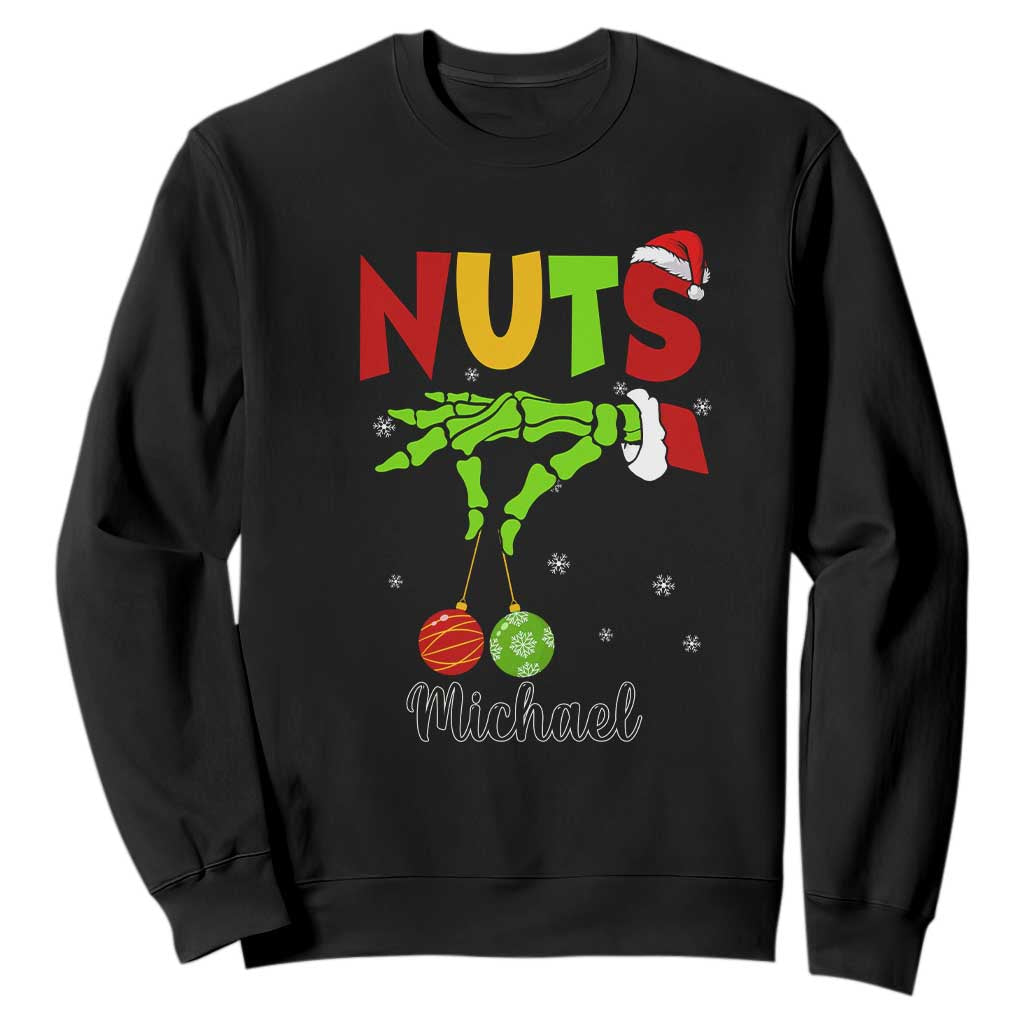 Personalized Christmas Matching Couple Sweatshirt Custom Name Chestnuts Xmas Funny Nuts TS02 Black Print Your Wear