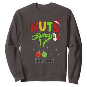 Personalized Christmas Matching Couple Sweatshirt Custom Name Chestnuts Xmas Funny Nuts TS02 Dark Chocolate Print Your Wear