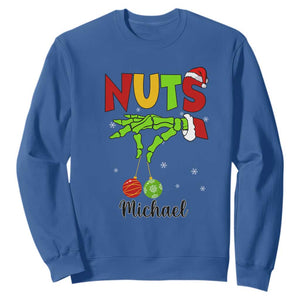 Personalized Christmas Matching Couple Sweatshirt Custom Name Chestnuts Xmas Funny Nuts TS02 Royal Blue Print Your Wear